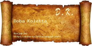 Doba Koletta névjegykártya